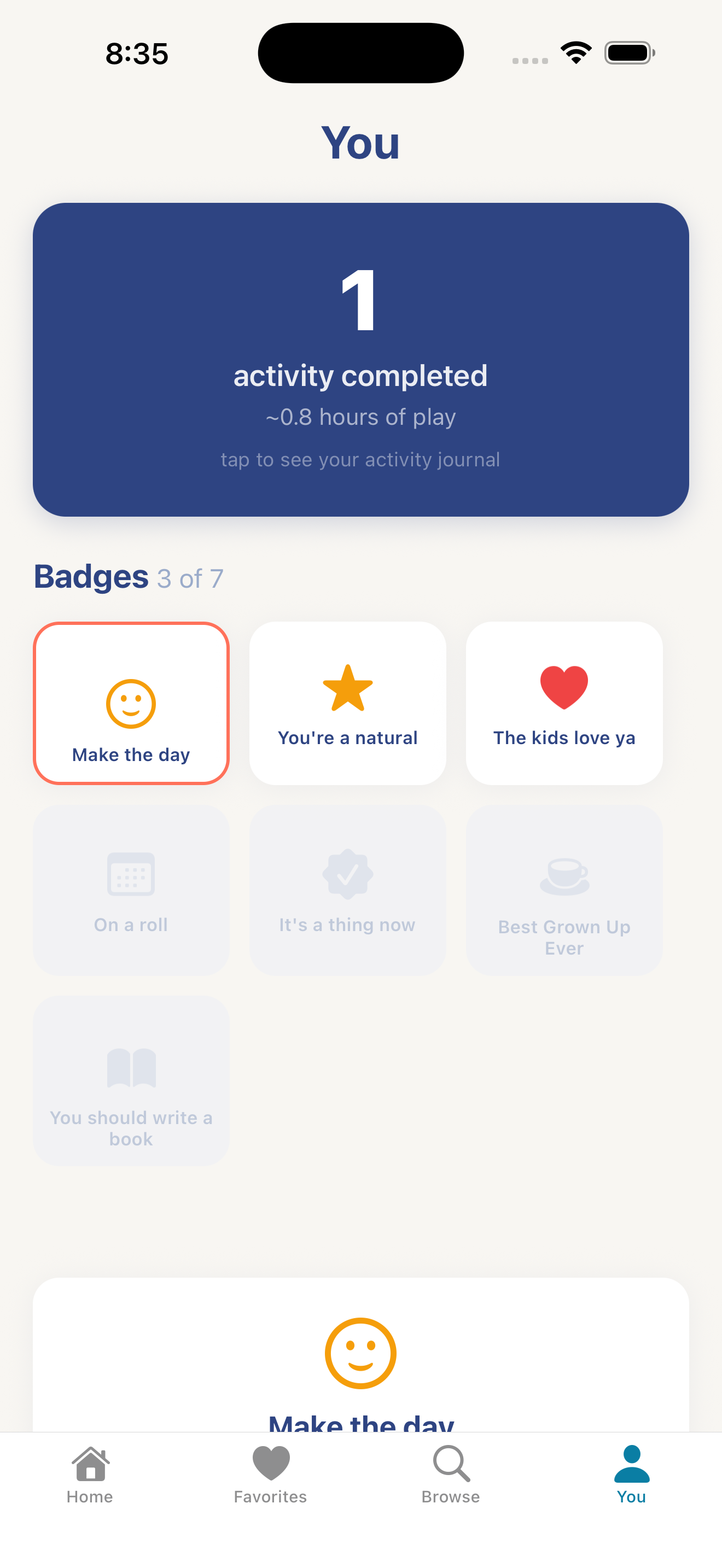 You tab with badges